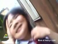 Young Asian student got fucked by incest dad